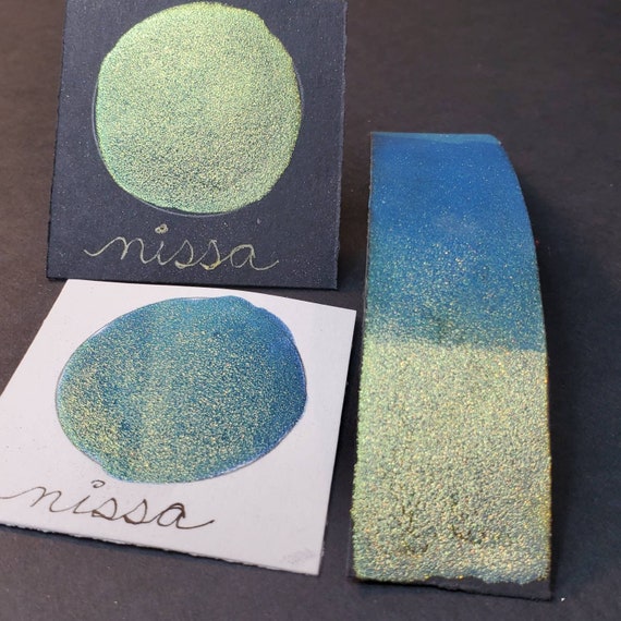 Nissa,Metallic, shimmering, handmade watercolor paint for painting