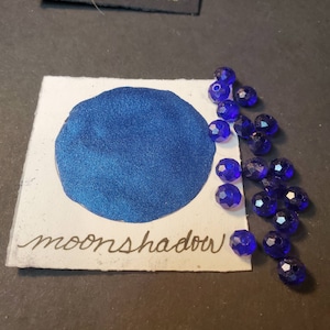 Moonshadow, Metallic, scintillante, vernice ad acquerello fatta a mano per la pittura, tecnica mista e scrapbooking di carta e calligrafia.