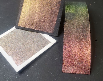 Orange Glow a colorshifting, holographic handmade watercolor aint
