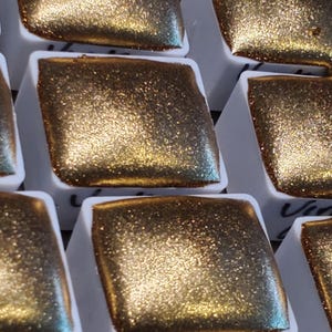 Vintage goudchroom metallic handgemaakte aquarelverf