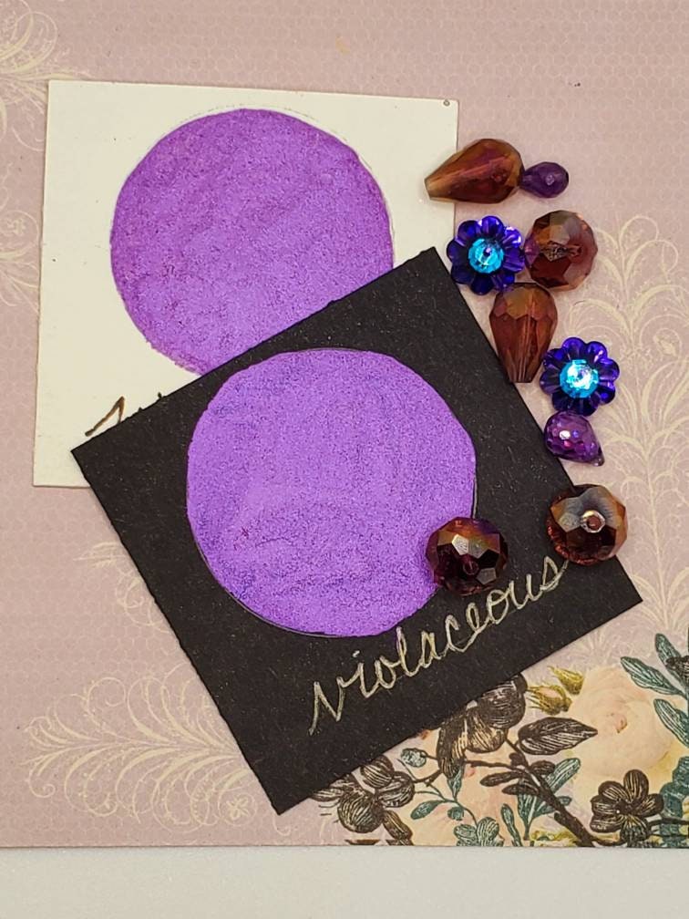 Violaceous Metallic Shimmering Handmade Watercolor Paint For