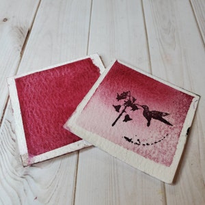 Dragon Fruit, pittura ad acquerello opaca fatta a mano per pittura, tecnica mista e scrapbooking su carta e stampaggio.