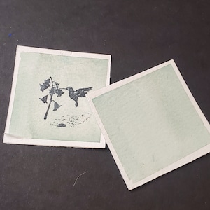 Ocean Breeze, pittura ad acquerello opaca fatta a mano per pittura, tecnica mista, scrapbooking su carta e stampaggio.