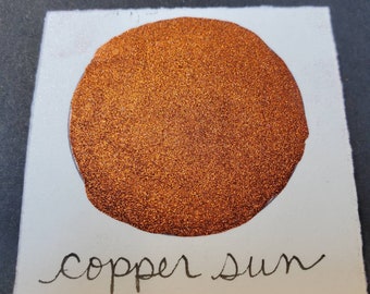 Copper Sun Chrome metallic, shimmering, handmade watercolor paint for painting, mixed media and paper scrapbooking, and stamping.
