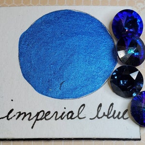 Blu imperiale, metallizzato, luccicante, pittura ad acquerello fatta a mano per pittura, tecnica mista, scrapbooking su carta e stampaggio.