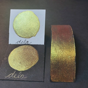 Dela, colori ad acquerello metallizzati e scintillanti, fatti a mano, per pittura, tecniche miste, scrapbooking su carta e timbratura.