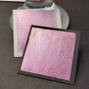 Giacinto d'acqua, pittura ad acquerello metallica, scintillante, fatta a mano per pittura, tecnica mista, scrapbooking su carta e stampaggio.