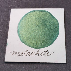 Vernice ad acquerello malachite, metallica, scintillante e fatta a mano per la pittura, i supporti misti e la scrapbooking della carta e la timbratura.