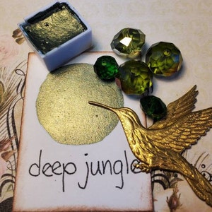 Pittura ad acquerello Deep Jungle Metallic, scintillante, realizzata a mano, per pittura, tecniche miste, scrapbooking su carta e timbratura.