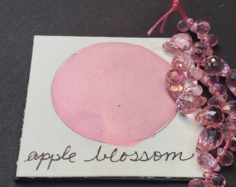 Apple Blossom, Metallic, shimmering, handmade watercolor paint for painting, mixed media and paper scrapbooking, and stamping.