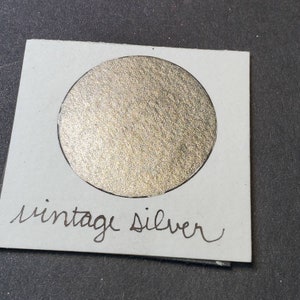Vernice ad acquerello vintage color argento, metallizzato, luccicante, fatta a mano per pittura, tecnica mista, scrapbooking su carta e stampaggio.
