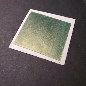 2024 アドベント #18 変化するゴールドグリーン、メタリック、キラキラ輝く、絵画、ミックスメディア、紙のスクラップブッキング用の手作り水彩絵の具