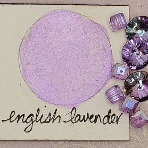 Inglese Lavender Metallic, scintillante, vernice ad acquerello fatta a mano per la pittura, mezzi misti e carta rottami e stampaggio.