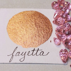 Fayetta, pittura ad acquerello metallica, scintillante, fatta a mano per pittura, tecnica mista, scrapbooking su carta e stampaggio.