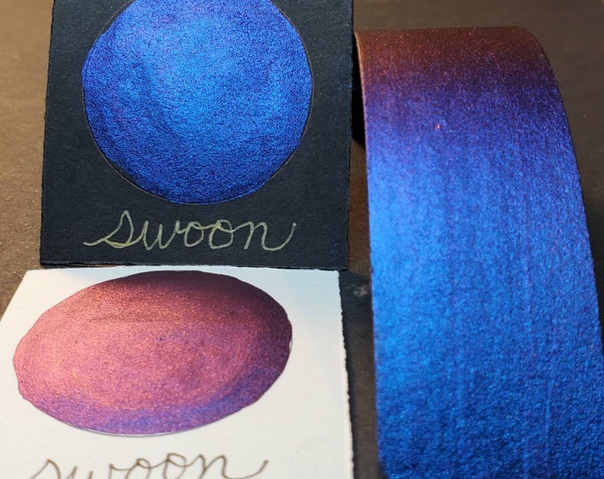 Featured listing image: Swoon, Metallic, shimmering, handmade watercolor paint for painting, mixed media and paper scrapbooking, and calligraphy.