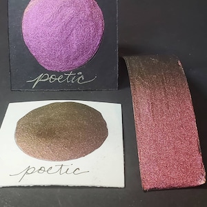 Poétique, métallique, chatoyante, peinture à l’aquarelle faite à la main pour la peinture, les médias mixtes et le scrapbooking en papier, et la calligraphie.