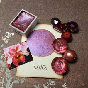 Lava Metallic, pittura ad acquerello scintillante fatta a mano per pittura, tecnica mista, scrapbooking su carta e stampaggio.