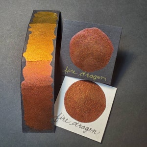 Fire Dragon, Metallic, shimmering, handmade watercolor paint for painting, mixed media and paper scrapbooking, and stamping.