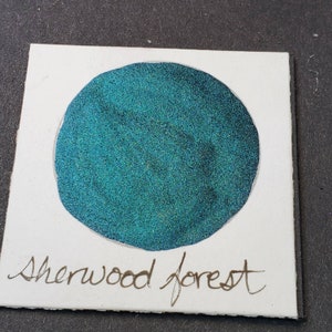 Sherwood Forest, Metallic, scintillante, vernice ad acquerello fatta a mano per pittura, tecnica mista e scrapbooking di carta e stampaggio.