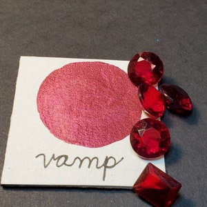 Vamp, vernice ad acquerello metallica, scintillante, fatta a mano per pittura, tecnica mista, scrapbooking su carta e stampaggio.