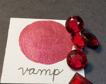 Vamp, Metallic, shimmering, handmade watercolor paint for painting, mixed media and paper scrapbooking, and stamping.