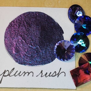 Plum Rush, Metallic, scintillante, vernice ad acquerello fatto a mano per la pittura, media misti e carta scrapbooking, e stampaggio.