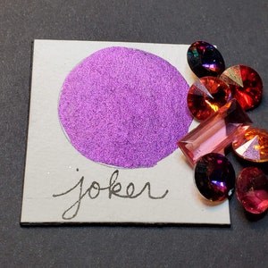 Joker, metallic, colorshifting, shimmering, handmade paint for watercolor painting, calligraphy, papercrafting and mixed media.