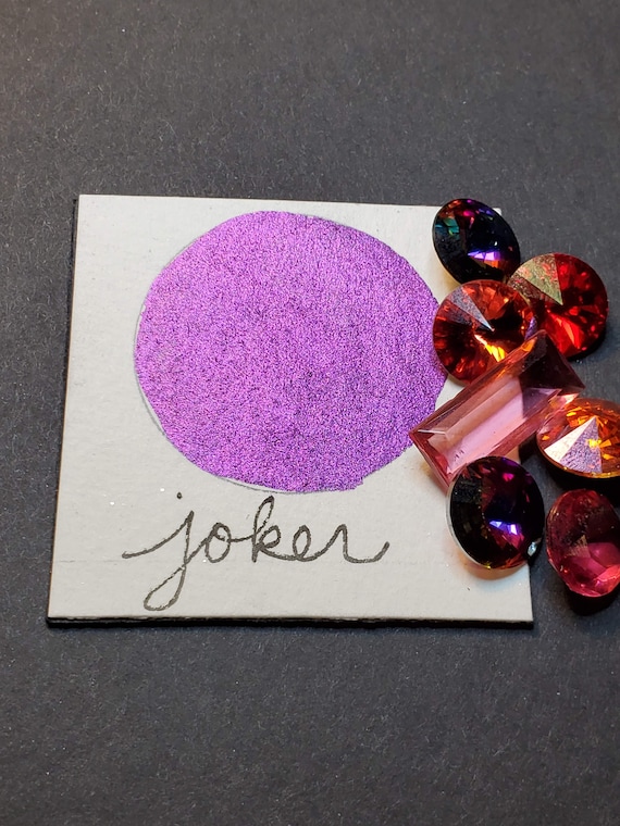 Joker, metallic, colorshifting, shimmering, handmade paint for watercolor painting, calligraphy, papercrafting and mixed media.
