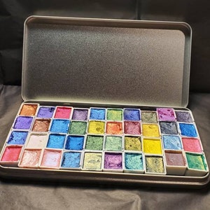 Aquarelle de 40 ensembles, métallique, chatoyante, peinture à l’aquarelle faite à la main pour la peinture, les techniques mixtes et le scrapbooking sur papier, et l’estampage.
