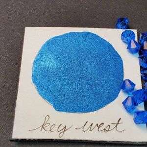 Key West, Metallic, scintillante, vernice ad acquerello fatta a mano per pittura, tecnica mista e scrapbooking di carta e stampaggio.