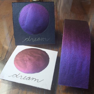 Pittura ad acquerello a sogno, metallica, scintillante e fatta a mano per pittura, tecnica mista e scrapbooking di carta e calligrafia.