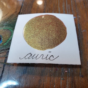 Auric, Metallic, scintillante, vernice ad acquerello fatta a mano per pittura, tecnica mista e scrapbooking di carta e calligrafia.