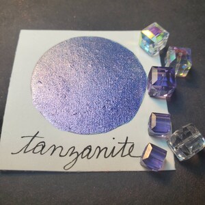 Tanzanite, Metallic, scintillante, vernice ad acquerello fatta a mano per la pittura, tecnica mista e scrapbooking di carta e calligrafia.