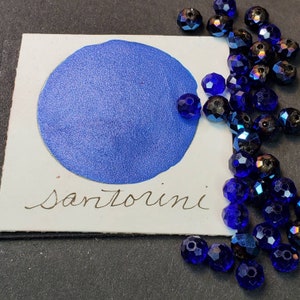 Santorini, Metallic, scintillante, vernice acquerello fatta a mano per pittura, tecnica mista e scrapbooking di carta e stampaggio.