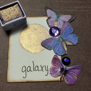 Galaxy Metallic, pittura ad acquerello scintillante fatta a mano per pittura, tecnica mista, scrapbooking su carta e stampaggio.