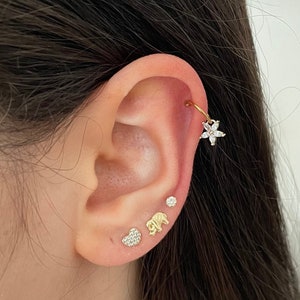 Argolas de cartilagem 20g - Joias hipoalergênicas - Piercing em hélice pendente Cz - Piercings minimalistas no nariz
