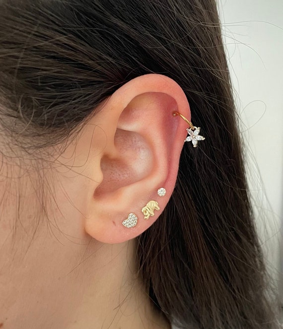 Buy 20g Cartilage Hoops Hypoallergenic Jewelry Cz Dangle Helix