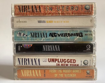 Nirvana / Nevermind Self Titled Unplugged In New York Sliver In Utero From The Muddy Banks of the Whiskah Bleach - Audio Cassette Tape