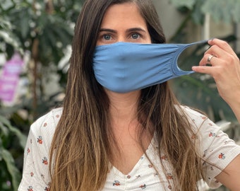 Face Mask, workout mask with Filter pocket, gray black navy pink green sky blue Mask, Reusable Mask,   - MADE IN USA