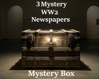 Mega Military Mystery Box of Vintage WW2 Newspapers, Original Vintage WW2 Newspapers, WW2 Memorabilia, European History, Dad Husband Gifts