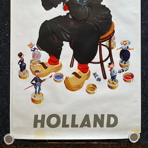 1959 Holland Toy Maker Netherlands Tourism Travel Kuhn & Zoon Poster Vintage – Vintage Christmas Decoration Dutch Wall Art – 24 x 40