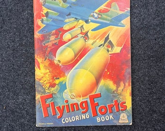 1944 B17 Flying Fortress Childrens Coloring Book - WW2 Memorabilia, Americana, Childrens Toys, Kids Activities, Gifts for Kids, US Military