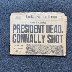 1963 Dallas Times Kennedy Attentat Zeitung - Tag der - Historischen Memorabilia