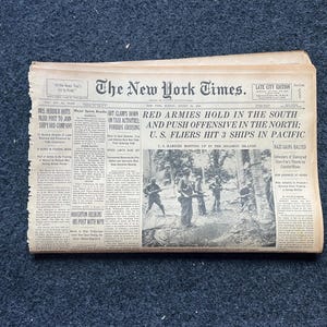 1942 Battle For Stalingrad, Operation Barbosa, WW2 German Invasion of Russia, Original Newspaper, Military Gifts, Russian decor, WW3, USSR