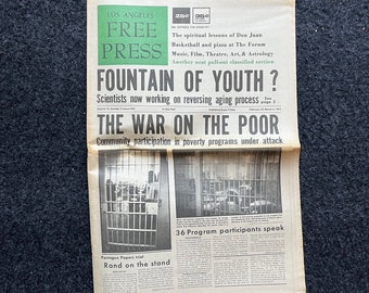 1970s CounterCulture LGBT Los Angeles Free Press, Black Panther Party, Underground Far-Left Newspaper, Vintage Newspaper, Original Newspaper