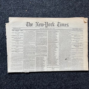 1863 Battle of Chancellorsville, Lees Perfect Victory over Union Forces, Original Civil War Newspaper, History Memorabilia, Gifts for Dads