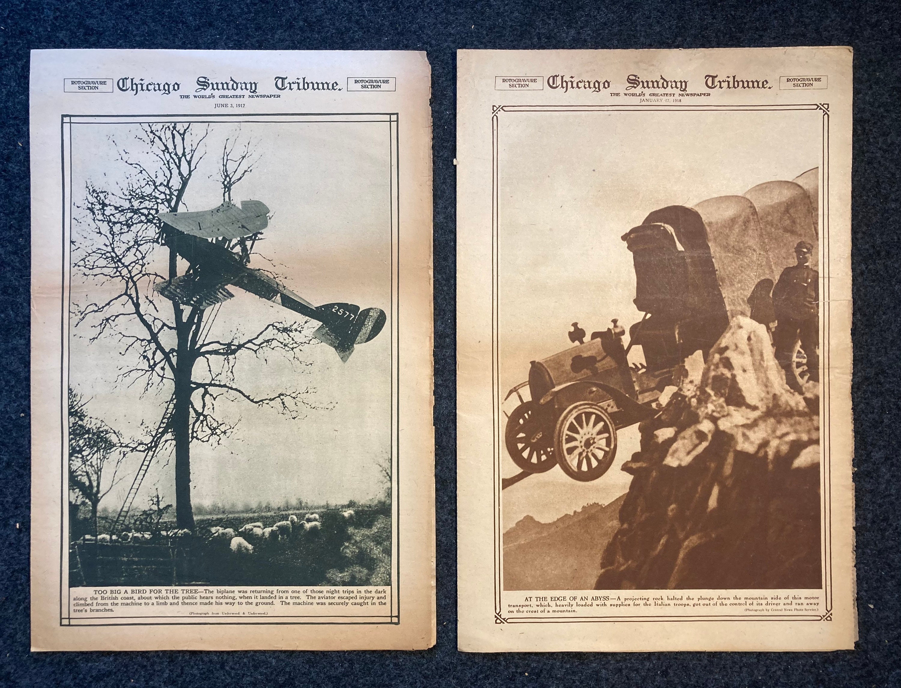 Vintage Kersten Brothers Aviation Print “Captain Eddie on His Way to Smite The Hun” World War I