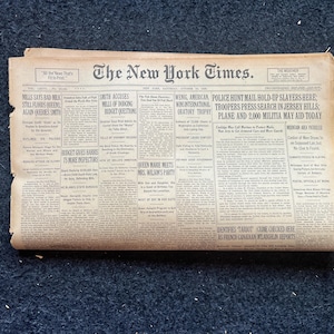 1926 Gangster James Cunniffe Postraub: Original Vintage Zeitung