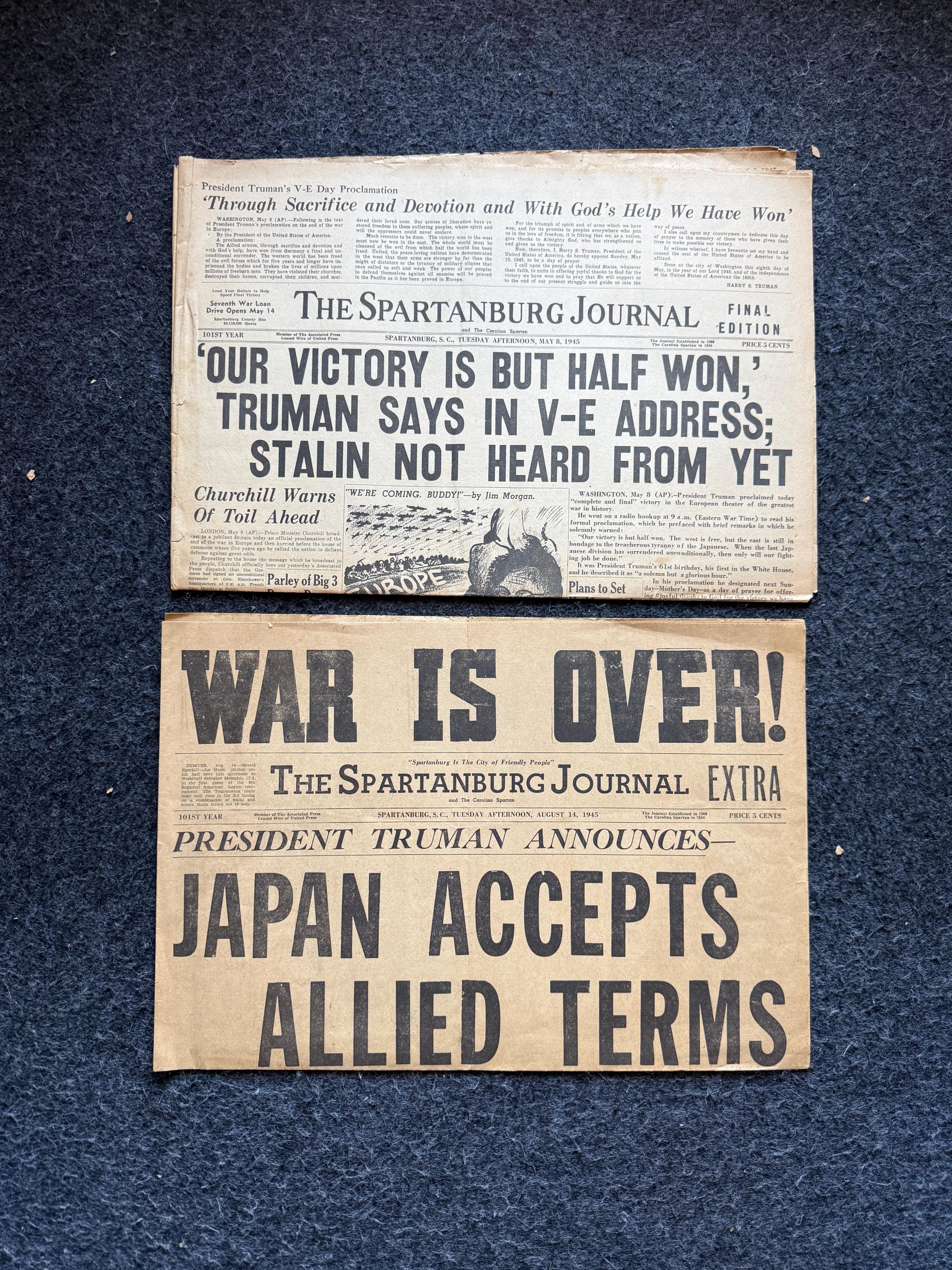 Japan Surrenders Newspaper - Etsy
