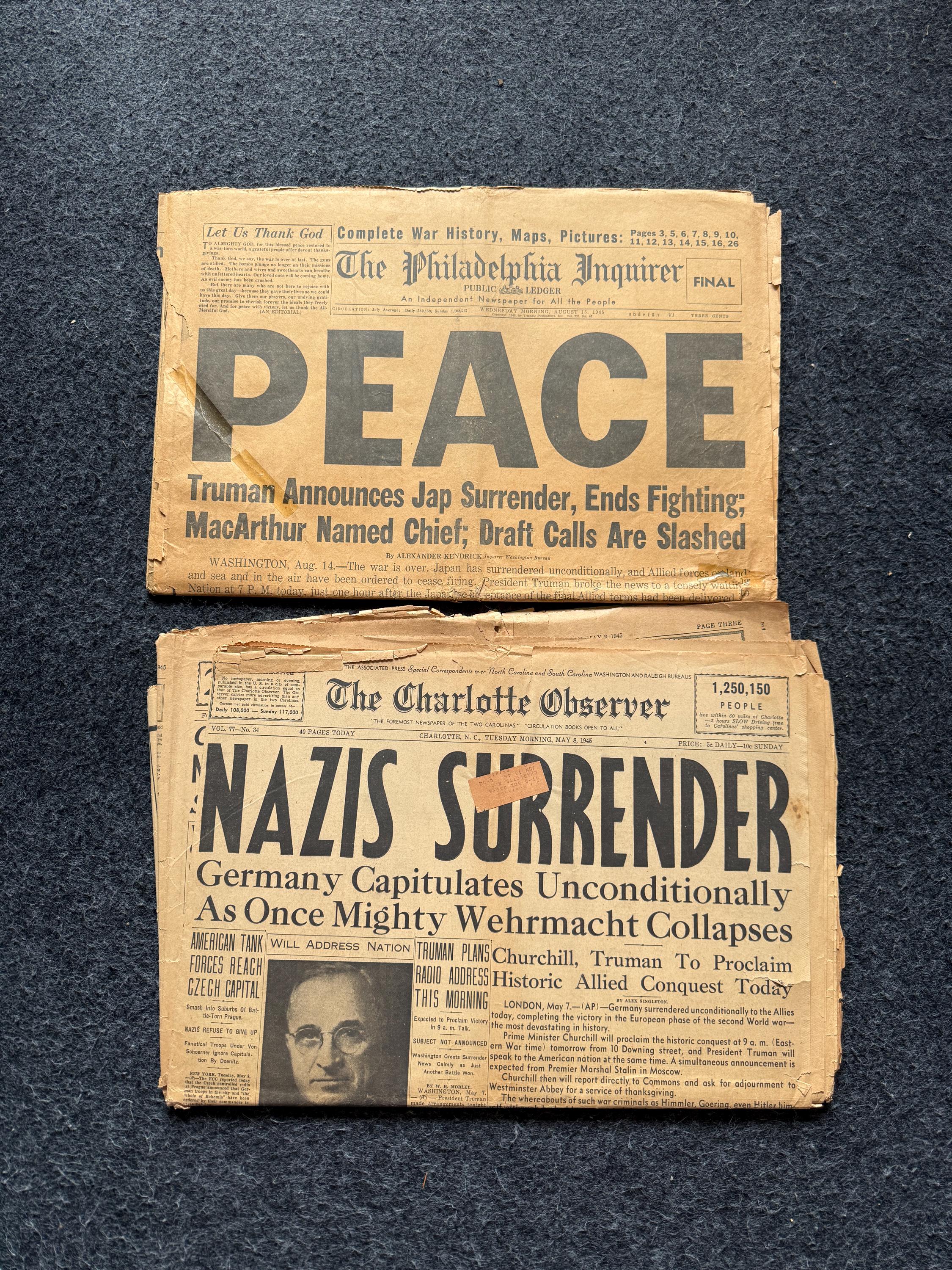 Japan Surrenders Newspaper - Etsy